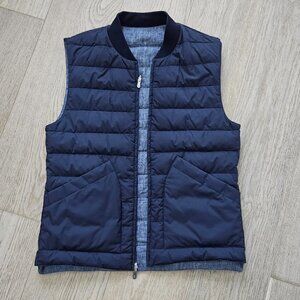 Brunello Cucinelli Reversible Quilted Vest – Nylon / Linen – Size S
